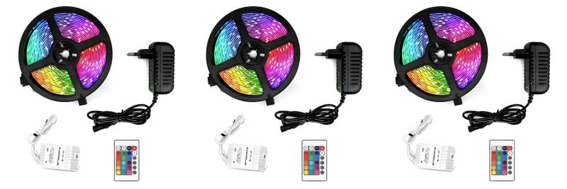 3 x 12V 2835 RGB 5M LED Strip Light