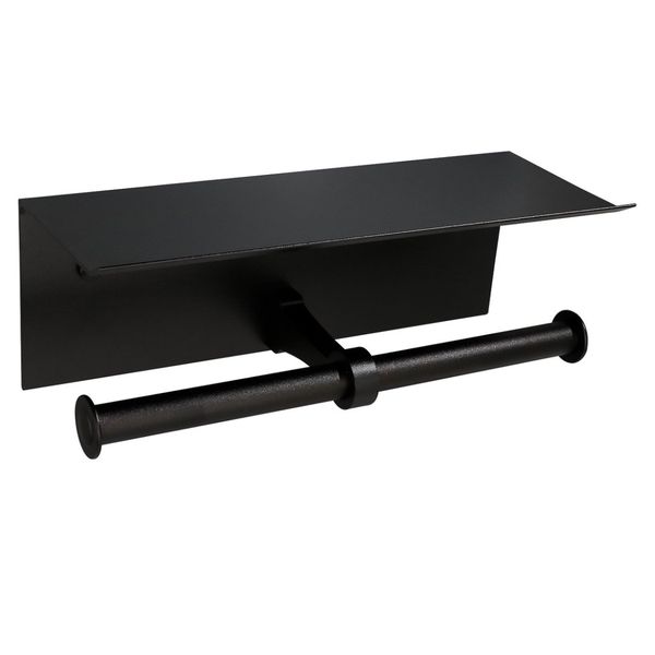 Toilet Paper Roll Holder with Shelf Wall Mounted Double Roll Tissue Holder
