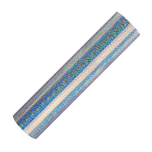 Vivid Colours Holographic Semi Clear Sticker Vinyl - Coin Lines Pattern