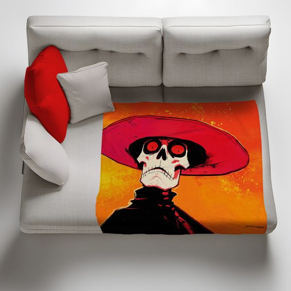 Se or Dia de Los Muertos Light Weight Fleece Blanket by Wikus Schalkwyk
