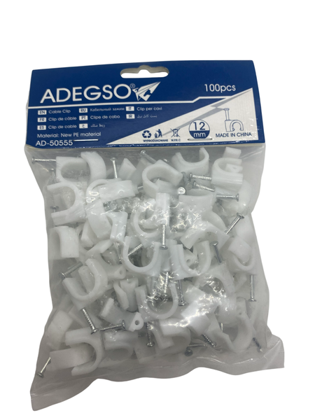 Adegso- Cable Clips- 12mm