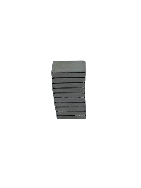 Neodymium Block Magnets - 15mm L x 9mm W x 3mm T N38 Grade - 10 Pack