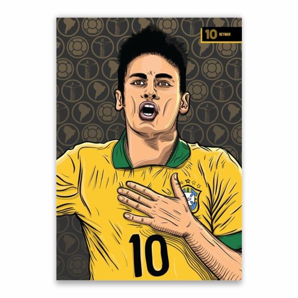 Neymar Brazil Cartoon Poster - A1