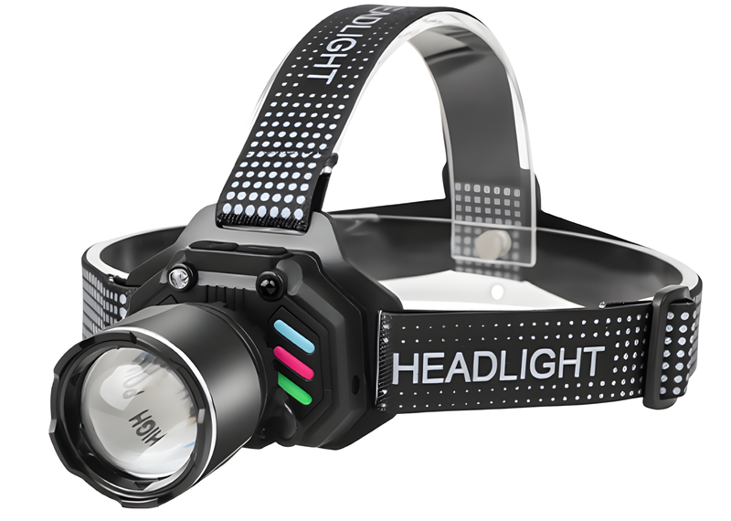 Outdoor Headlamb Dual-light LED Rechargeable with External Battery Pack