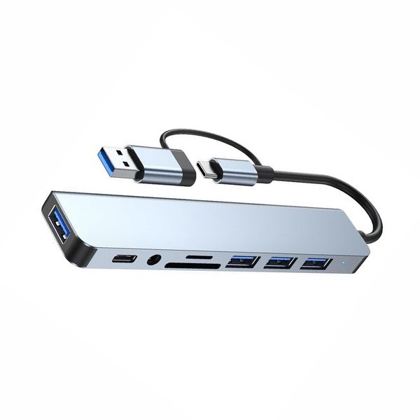 Extender,8-in-1 Hub with 4 USB,1 USBC,TF/SD Card Reader,3.5mm Audio Output