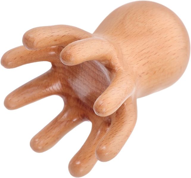 Beech Wood Octopus Head Scalp Massage Comb Unique Point Massage Design,