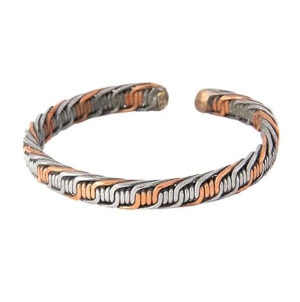 Hand Crafted Silver and Copper Wire Wrapped Bracelet
