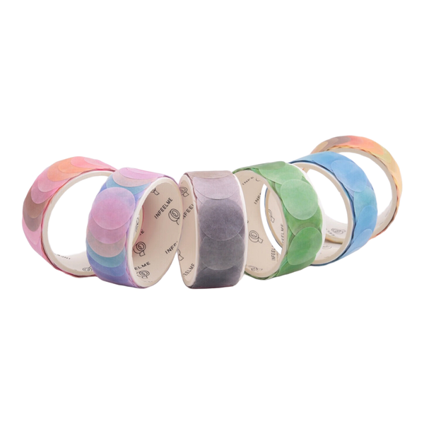 6 Roll Morandi Dots Washi Tape Dot Stickers Circle Dot Labels