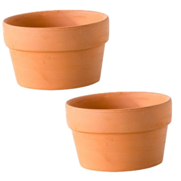 GardenTerra Cotta Clay Plant Pot With Drainage Hole (15cm) Set Of 2 Special