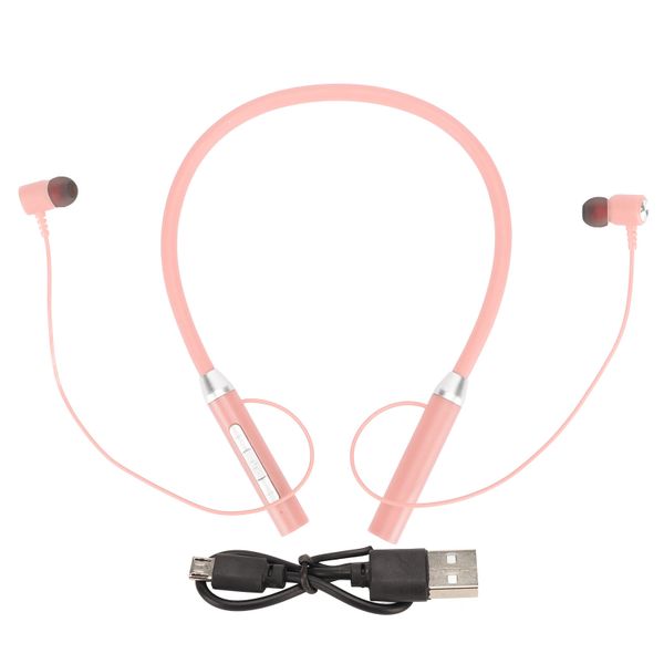 Neckband Bluetooth earbuds IPX5 pink