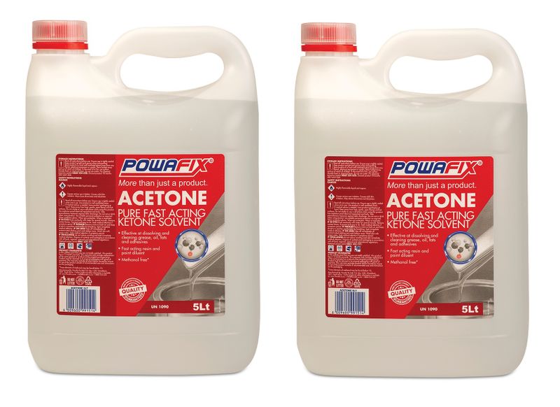 PowaFix Acetone 5 Litre - 2 Pack