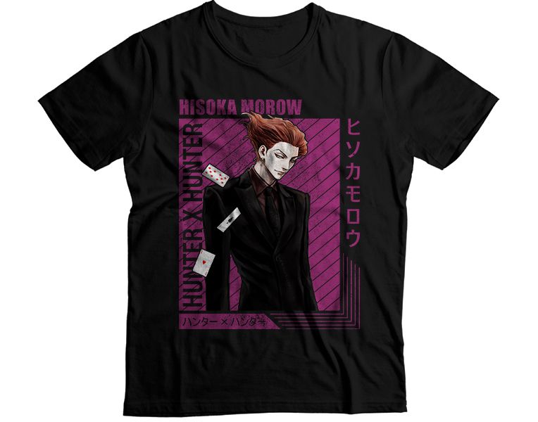 Hisoka Morow Black Suit Pink Graphic T-Shirt