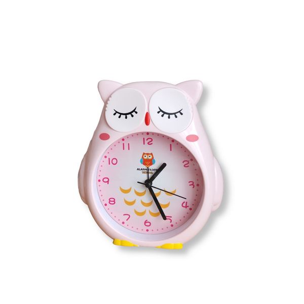 Cute Cartoon Owl Design Battery Powered Analogue Kids Alarm Clock
