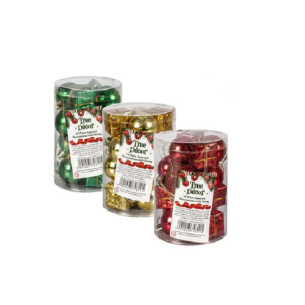 Christmas Tree Decoration Balls 16pc- 3 packs