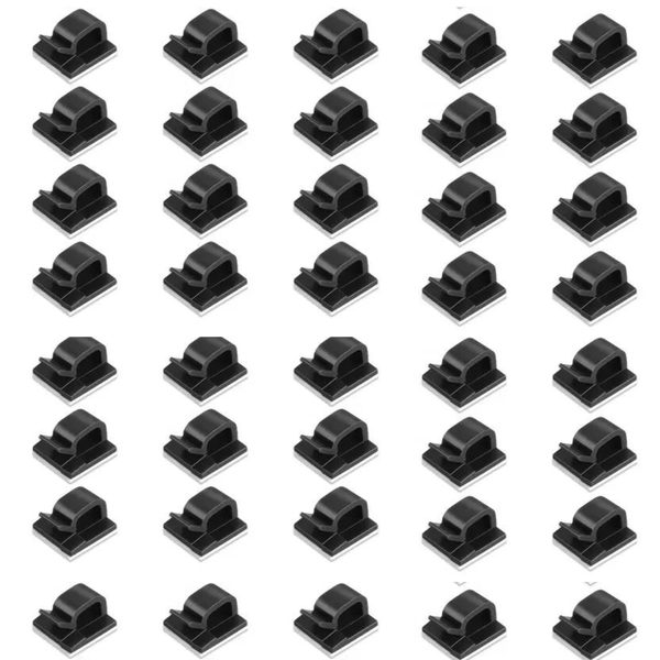 Acrylic Cable Organizer Clips with Adhesive - Pack of 100