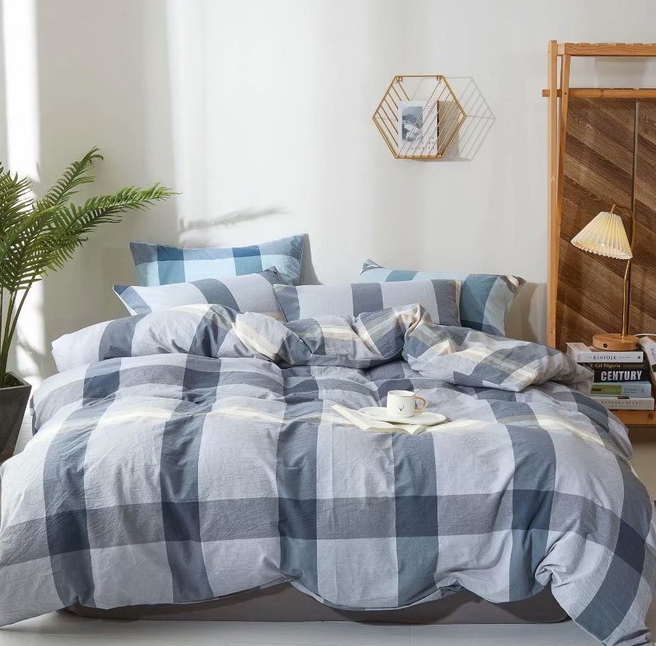 Linen-Boutique Washed Cotton Duvet Set 4 Pieces - Stripes ...