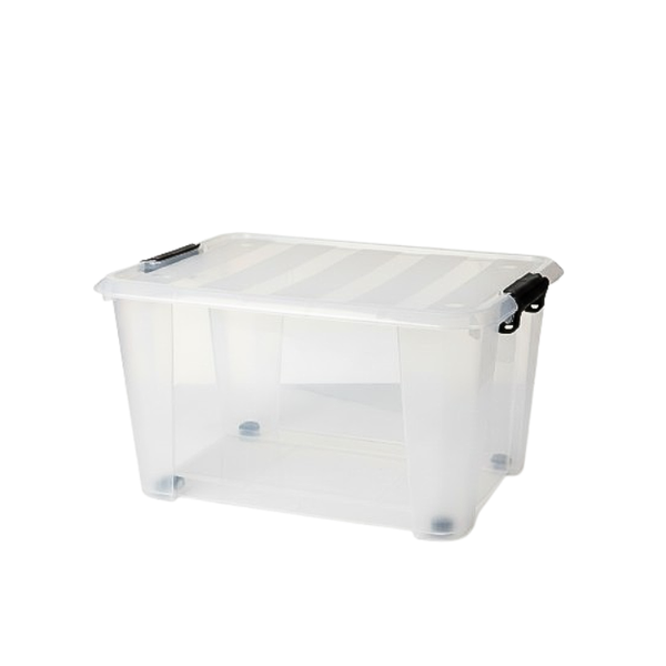 Stylish Transparent Storage Box Roller 90L