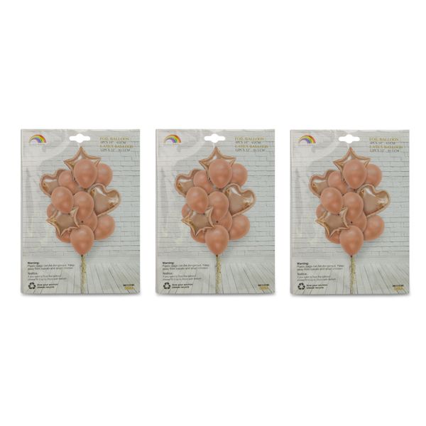 Helium Balloons - Party Accessories - Latex &amp; Foil - Metallic Pink - 3 Pack