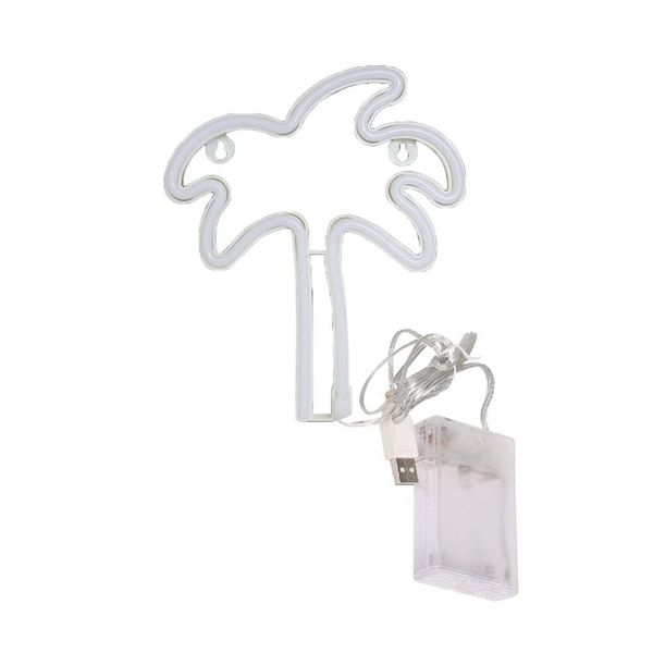 USB Palm Tree Shaped Decorative Hanging Neon Light Birthday Room Party