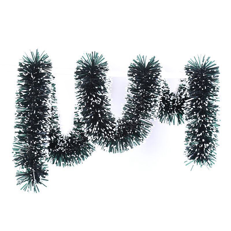 Classic Christmas Tree Wired Black Green Tinsel Garland