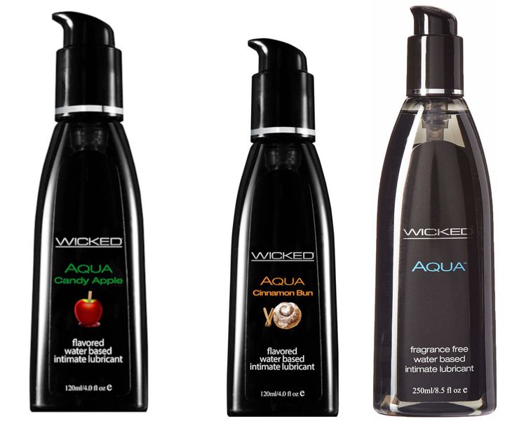 Wicked Adult Sensual Care Aqua w Candy Apple &amp; Cinnamon Bun Lubes Lubricant