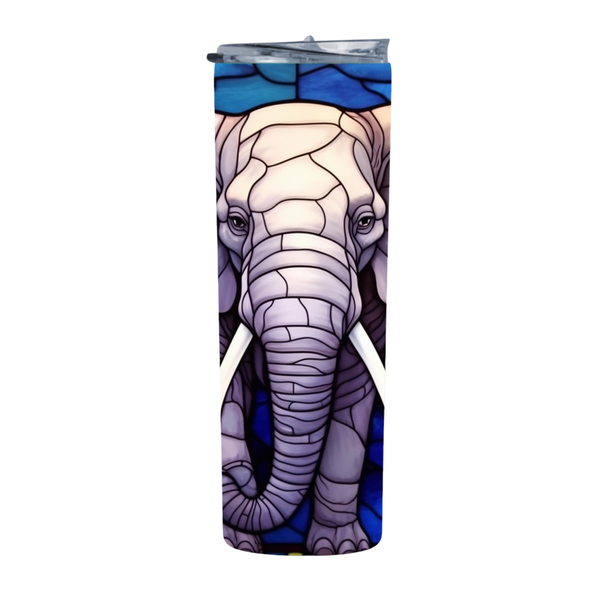 Purple Blue Glass Stained Elephant 15 20 Oz Straight Skinny Tumbler 240