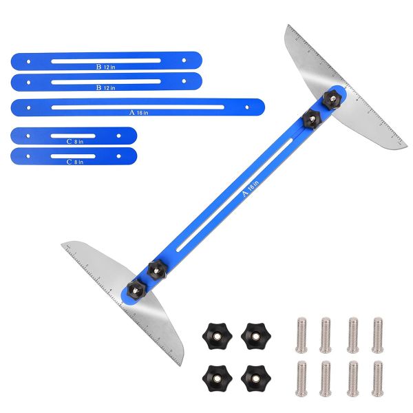Stair Tread Template Tool Stair Tread Gauge Measuring Scribe Tool for Riser