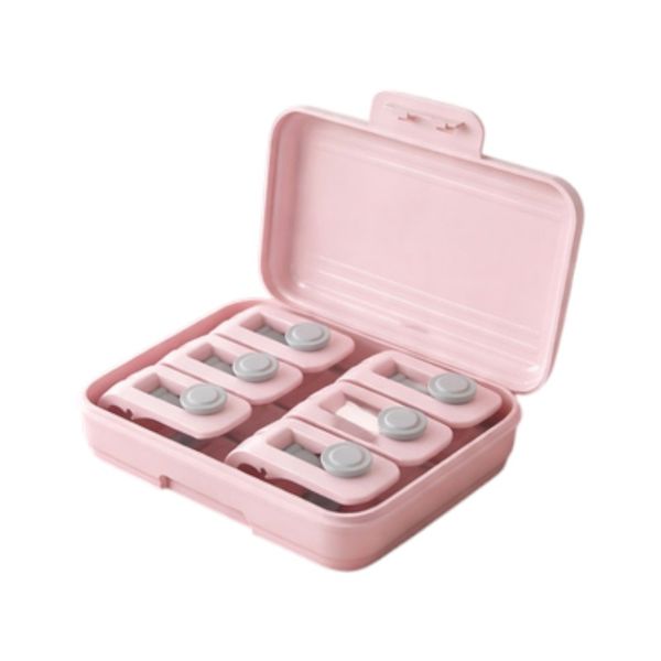 6 Piece - Needle-Free Quilt Fastener Clip Set - Pink