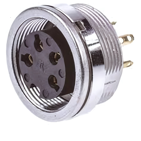 KFV40 DIN Panel Socket, 4-Pin Female, 250VAC 5A, Solder, IP40