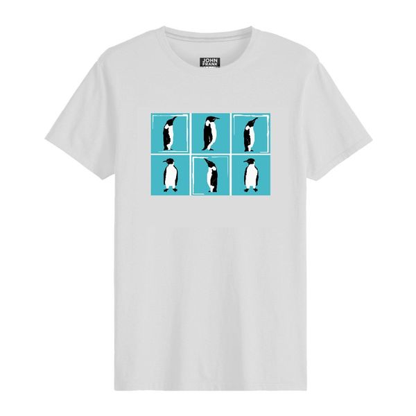 John Frank Men's Cool T-Shirt-PENGUIN White