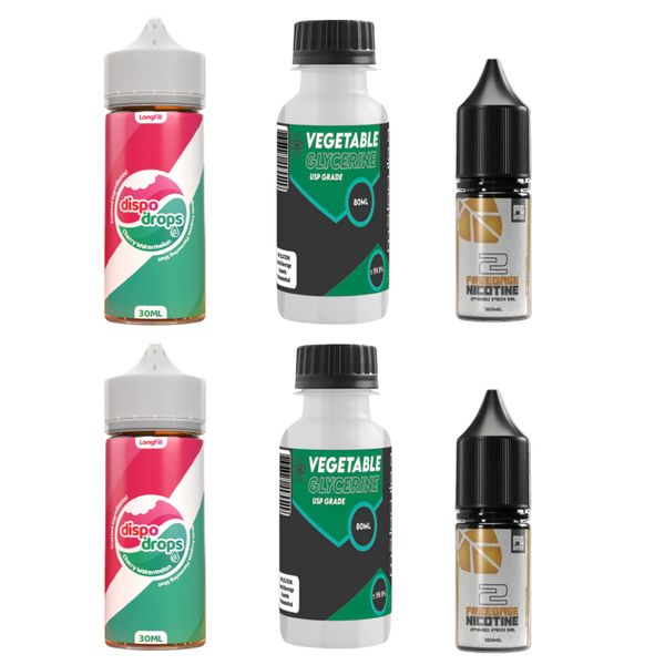 Dispo Drops Longfill Combo 120ml - Cherry Watermelon - 2mg (2 Pack)