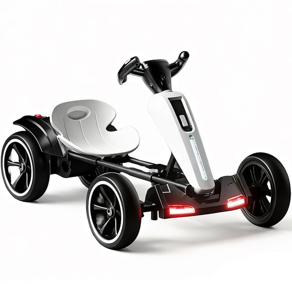 Kids Electric Go-karts Ride on Car with LED Lights Music Gift for Kids Boys