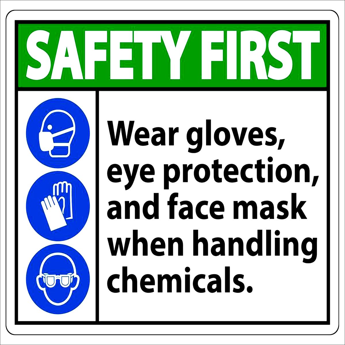 Safety FirstWear eye protection and gloves Sign44cmx44cm Shop Today. Get it Tomorrow