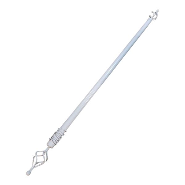Expandable Curtain Single Rod With Twisted Cage Finial - (5m) - White