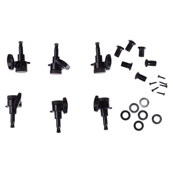 6 Pcs Black Zinc Alloy Guitar Locking Machine Heads