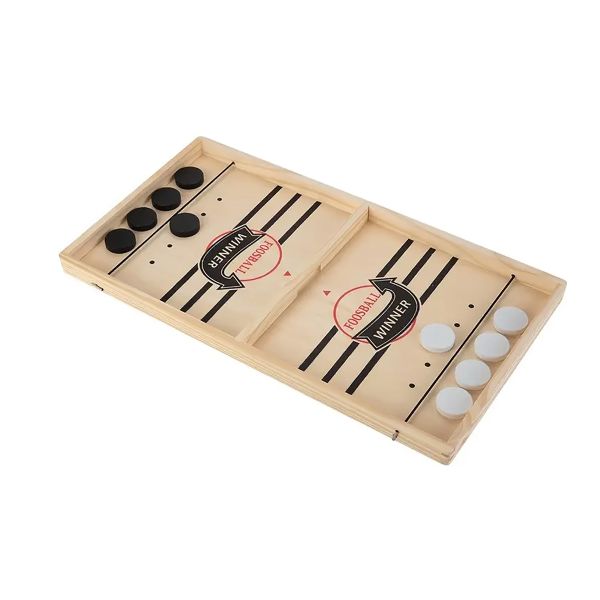 Fast Sling Puck Game Wooden Hockey Game Desktop Battle Sling Hockey Game