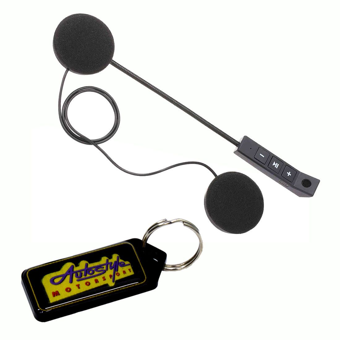 Bluetooth Helmet Headset Motorcycle Handsfree Kit & Gel Key Holder