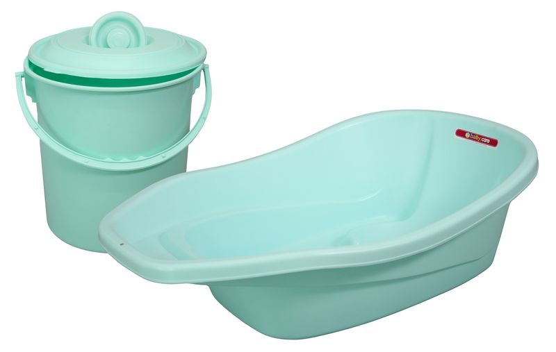 nuware Baby Bath and Steri Nappy Bucket Set - 2-Piece