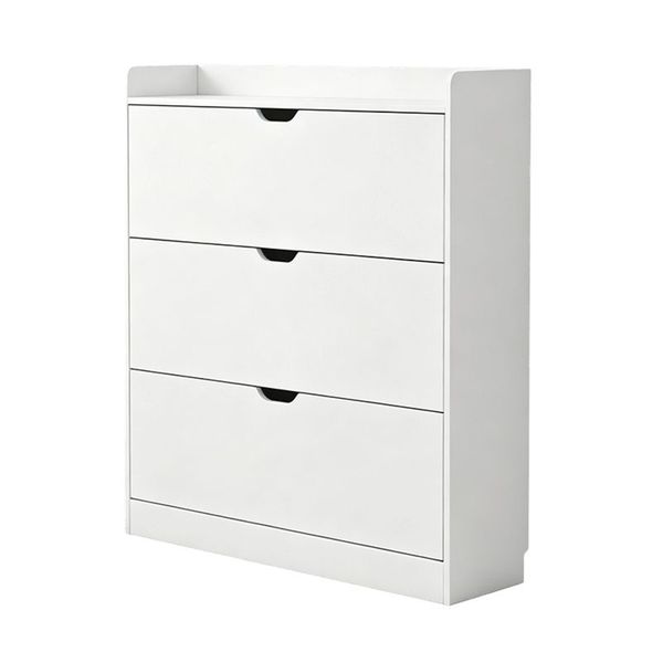 100cm 3-Layer Flip-Top Shoe Cabinet, Slim Freestanding Storage Organizer