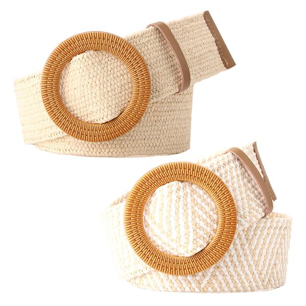 Fashion Adjustable Elastic Woven Braided Boho Belt Square Set of 2 (98cm)