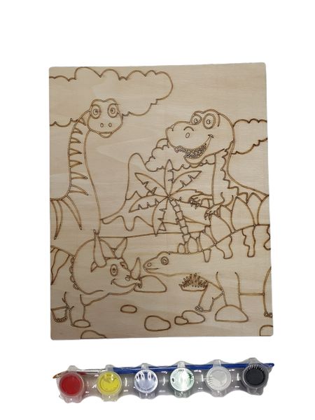 Wooden Paint Set - Dinosaurs