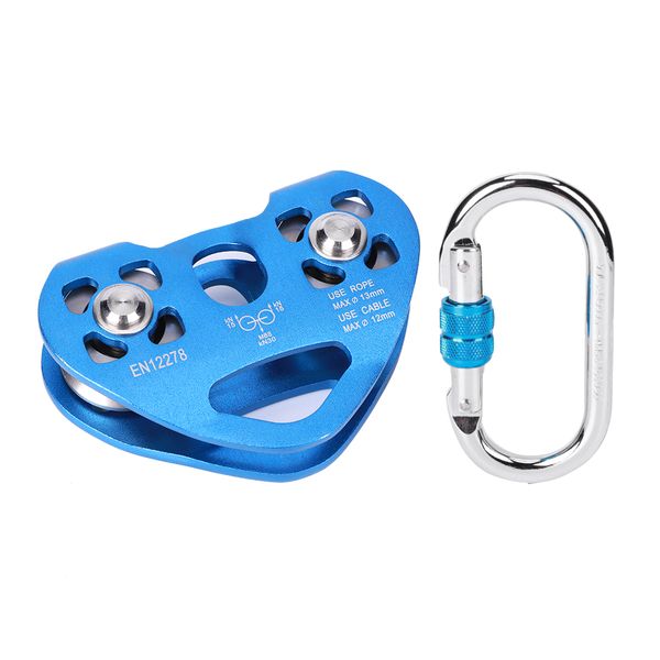 Heart-Shaped Double Pulley with O-Carabiner for Climbing