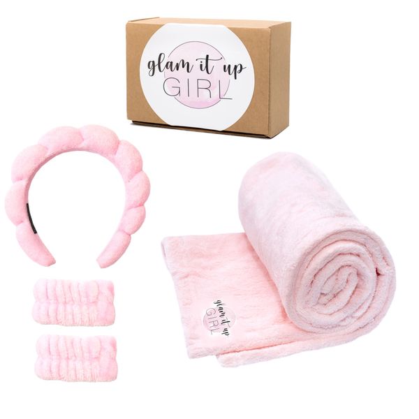 Glam It Up Girl Premium Fabric Headband &amp; Wristband Set