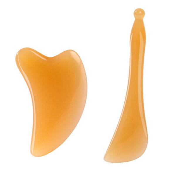 2 Pieces Resin Gua Sha Set, Facial Scraper &amp; Eye Massage Stick