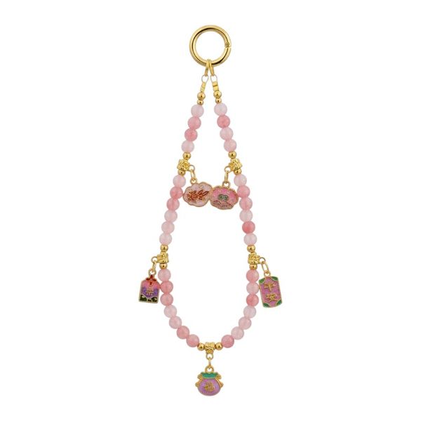 Elegant "Good Fortune" Beaded Mobile Phone Chain