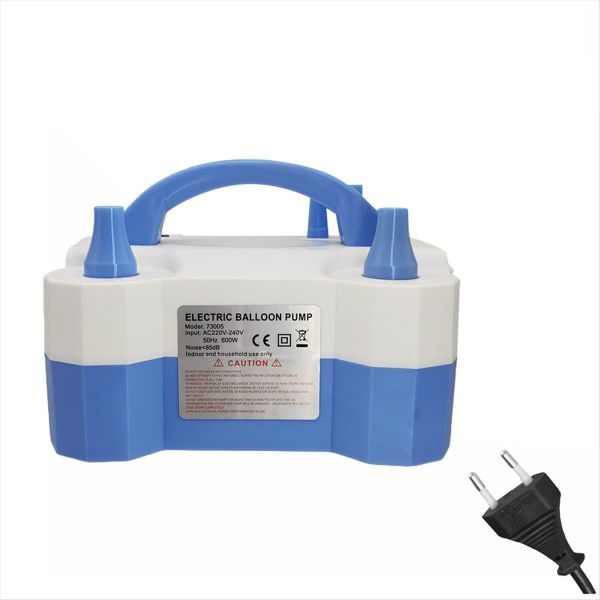 Portable Dual Nozzle Electric Balloon Inflator Compatible with Universal