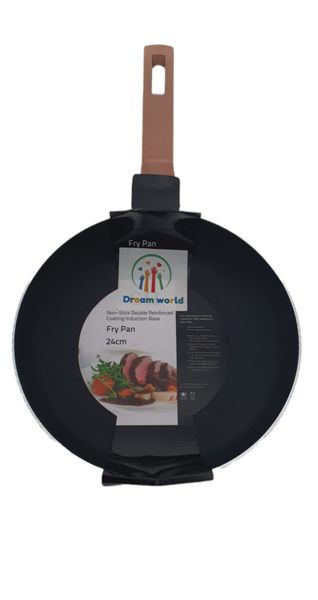 Dream World 24cm Cream Non-Stick Fry pan (Marble Design)