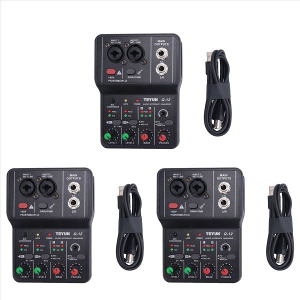 Teyun Q-12 Interface 4 Channel 48V Stereo Computer Sound Card