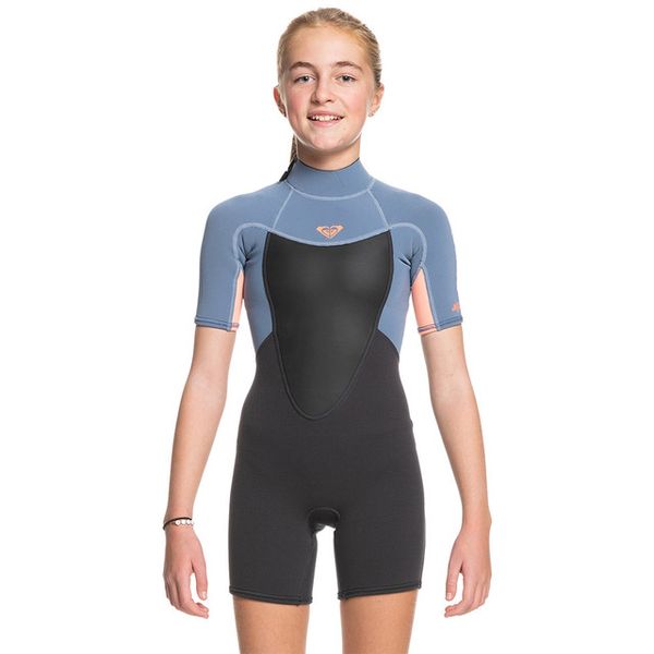 Roxy 2/2 Girl Prologue Back Zip Short Sleeve Springsuit - Black