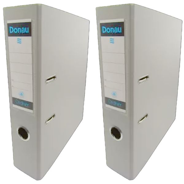 Donau lever arch file 75mm, Grey (Pack of 2)